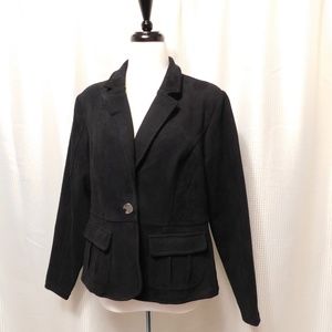 City Chic Velvet One-Button Blazer